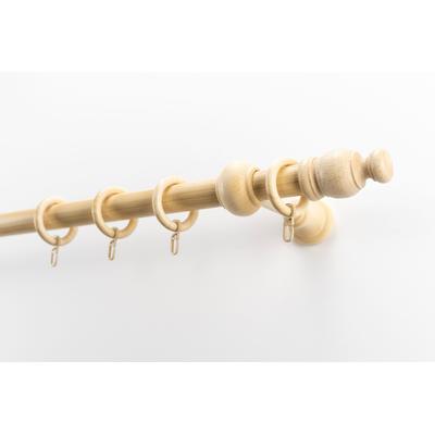 Gardinenstange GARESA "NOVA", beige (natur), L:300cm Ø:28mm, Holzwerkstoff, Gardinenstangen, Vorhanggarnitur Holz, verlängerbar, Wandmont.,mit Ringe/2 Lauf Gleiter Image