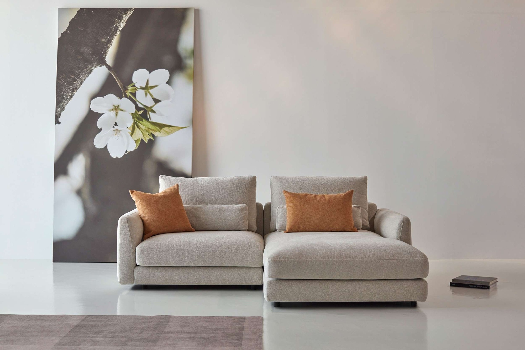 Ecksofa TENKSOM "Polsterecke, L-Form, Eckcouch, mit Federkern, inkl. Kissen", beige (natur), B:225cm H:68cm T:171cm, Sofas, legerer Sitzkomfort zum Entspannen und Verweilen