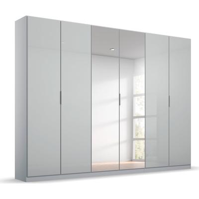 Drehtürenschrank RAUCH "Kleiderschrank Schrank Garderobe KOLUNA mit Glastüren und Spiegel", grau (seidengrau, glas seidengrau), B:271cm H:229cm T:54cm, Holzwerkstoff, Schränke, inkl. 2 Innenschubladen sowie extra Einlegeböden MADE IN GERMANY Image