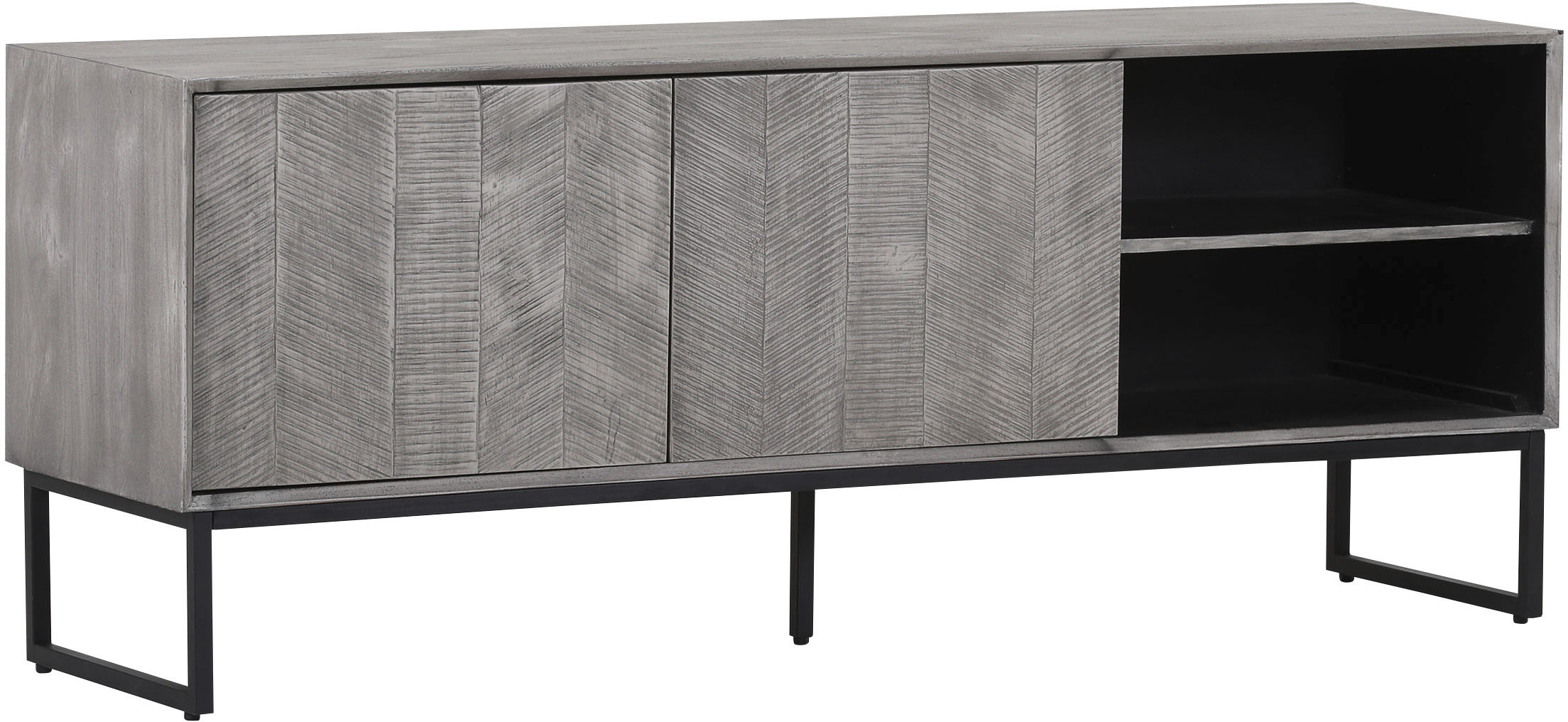 Lowboard GUTMANN FACTORY, grau, B:160cm H:63cm T:42cm, Massivholz, Sideboards, Kommode, Breite 160 cm