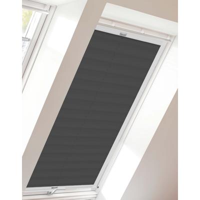 Dachfensterplissee SUNLINES "StartUp Style Crepe", grau (anthrazit, weiß), B:38,3cm H:59,5cm, Obermaterial: 100% Polyester, Plissees, mit Führungsschienen Image