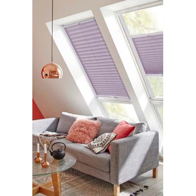 Dachfensterplissee SUNLINES "Classic Style Crepe", lila (flieder, weiß), B:78cm H:136cm, Obermaterial: 100% Polyester, Plissees, mit Führungsschienen Image