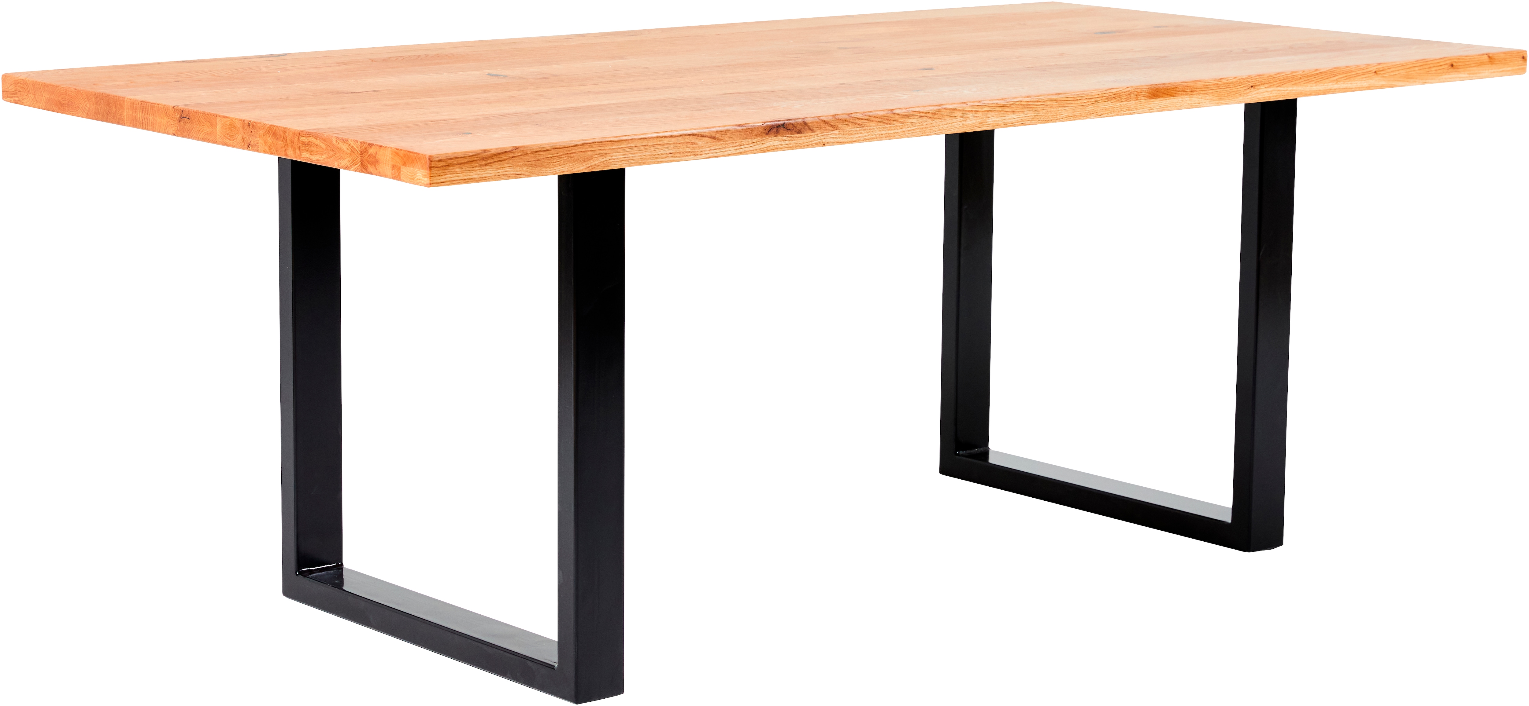 Esstisch MASSIVLINE & MORE "Jakarta, Küchentisch, Tisch, Esstisch, Holztisch", schwarz (u, gestell,braun, schwarz, braun), B:200cm H:76cm T:100cm, Tische, Platte massiv, Gestell Metall pulverbeschichtet schwarz