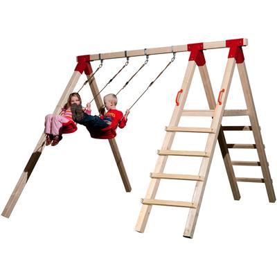 Doppelschaukel WEKA "Tabaluga", beige (natur), Schaukeln, KinderB:385cm H:240cm T:290cm, Holzwerkstoff, BxTxH: 385x290x240 cm, B:385cm H:240cm T:290cm
