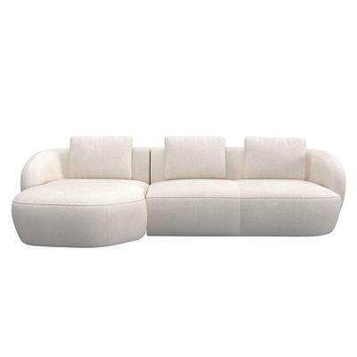 Wohnlandschaft FLEXLUX "Torino, rund, L-Form, Sofa-Ecke mit Recamiere, Longchair-Sofa", beige (vanilla cream), B:276cm H:85cm T:146cm, Sofas, Modernes, organisches Sofa-Design, Kaltschaum, Wellenunterfederung Image