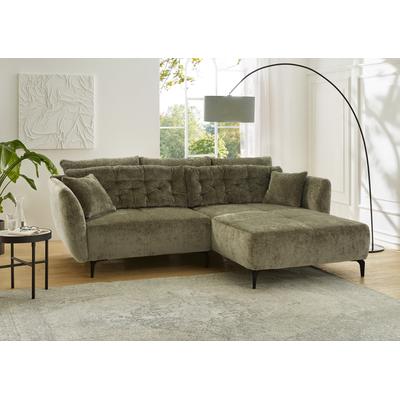 Ecksofa JOCKENHÖFER GRUPPE "Salo L-Form", grün, B:251cm T:110cm, Korpus: 100% Polyester, Kissen: 100% Polyacryl, Sofas, im Retrolook mit Wellenfederung und frei im Raum stellbar, Topseller Image