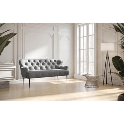 2,5-Sitzer PLACES OF STYLE "Amber", grau, B:173cm H:97cm T:87cm, 90% Polyester, 10% Polyamid, Sofas, mit Knopfheftung,in verschieden Stoffarten Image