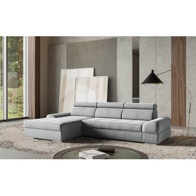 Ecksofa SIT & MORE "Broadway L-Form", grau (hellgrau), B:284cm H:79cm T:171cm, 100% Polyester, Sofas, inklusive Kopfteilverstellung, wahlweise mit Bettfunktion Image