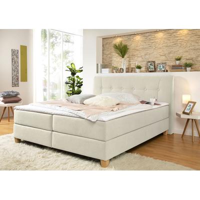 Boxspringbett HOME AFFAIRE "Calloway", beige, B:168cm L:238cm, Komplettbetten, Boxspringbett, inkl. Topper, XXL-Ausführung, in 4 Farben, 5 Breiten, 3 Matratzenarten Image
