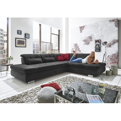 Ecksofa DIE PLANBAR "MP-IN17004 L-Form", schwarz, B:323cm H:84cm T:124cm, 100% Polyester, Sofas, wahlweise mit Bettfunktion, Sitztiefen- und Kopfteilverstellung Image