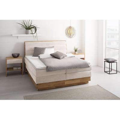 Boxspringbett OTTO PRODUCTS, beige (sabbia), B:184cm L:216cm, Komplettbetten, Boxspringbett, LED-Beleuchtung, mit zertifizierten, recycelten Bezugsstoffen Image