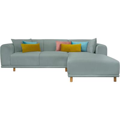 Ecksofa ANDAS "Maroon L-Form", blau (petrol), B:285cm H:82cm T:191cm, Struktur (100% Polyester), Struktur grob ( 100% POLYPROPYLEN, Struktur fein ( 100% Polyester), Sofas, in skandinavischem Design, mit losen Kissen Image
