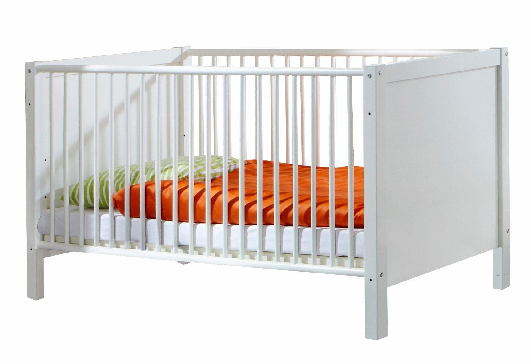 Babybett WIMEX "Helsingborg", weiß (alpinweiß), B:74cm H:77cm L:150cm, Holzwerkstoff, Babybetten Image