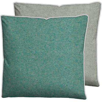 Kissenbezug BIBERNA Gr. 1, grün (salbei, grau, meliert), B:80cm L:80cm, Baumwolle, 100% Baumwolle, Kissenbezüge