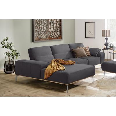 Ecksofa W.SCHILLIG "run, Designsofa mit tollem Sitzkomfort, bequem, L-Form", grau (anthrazit w82), B:319cm H:88cm T:178cm, Longlife Xtra-Leder Z73: Naturwalkleder der Luxusklasse aus den erlesensten Rohhäuten. Hautstärke 1, 1 u2013 1, 3 mm, ROHLEDER... Image