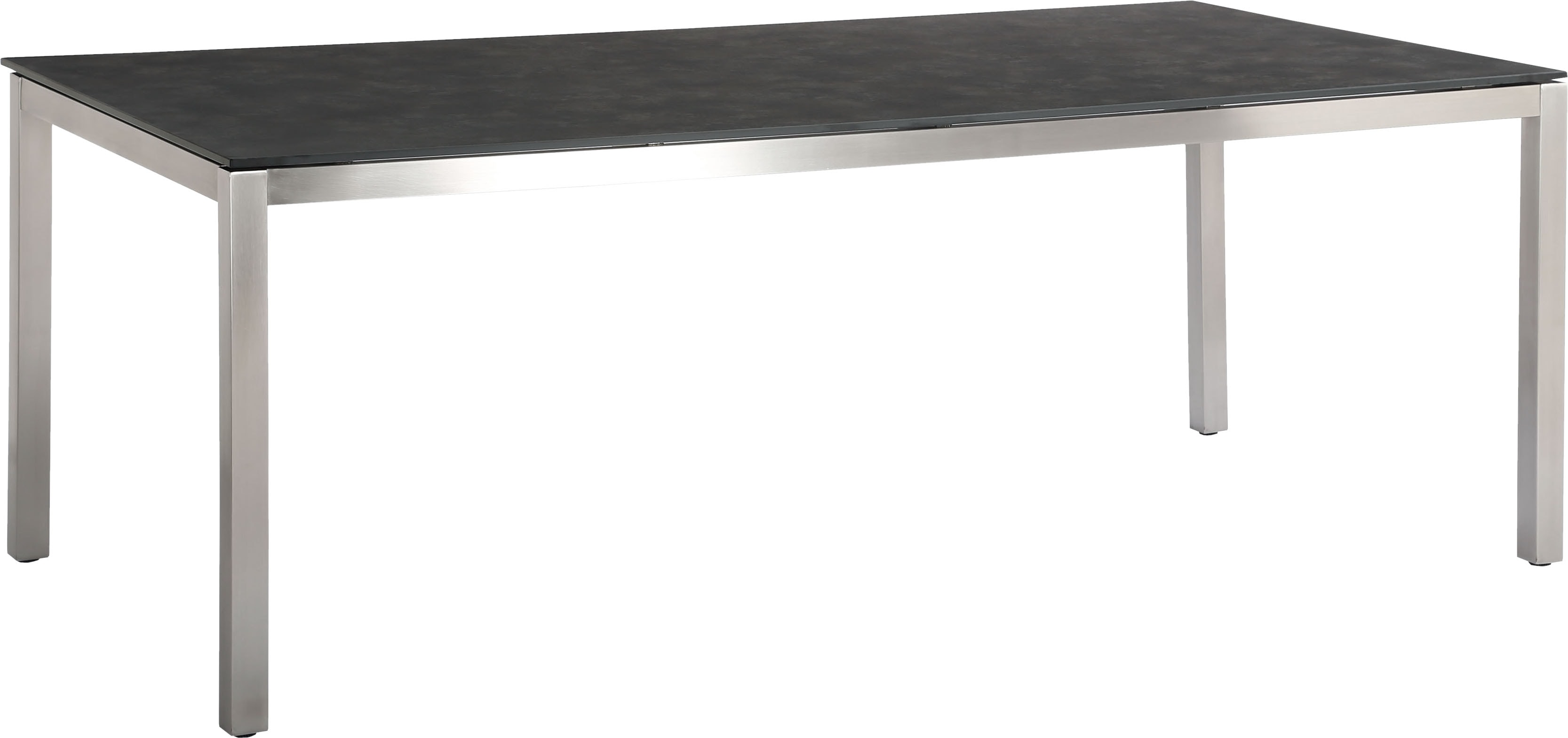 Gartentisch BEST "Marbella", schwarz (stahl – schwarz), B:210cm H:76cm T:100cm, Edelstahl/Keramik-Glas, Tische