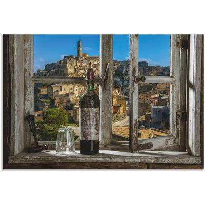 Wandbild ARTLAND "Blick aus dem Fenster Matera, Italien", grau (farbe bild(er): grau), B:90cm H:60cm, Bilder, als Alubild, Outdoorbild, Leinwandbild, Poster, Wandaufkleber Image