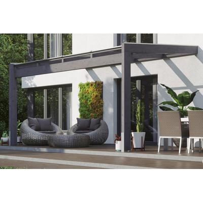 Terrassendach SKANHOLZ "Novara", grau (schiefergrau), B:450cm T:259cm, Leimholz, Fichtenholz, Polycarbonat (PC), Terrassenüberdachungen, BxT: 450x259 cm Image