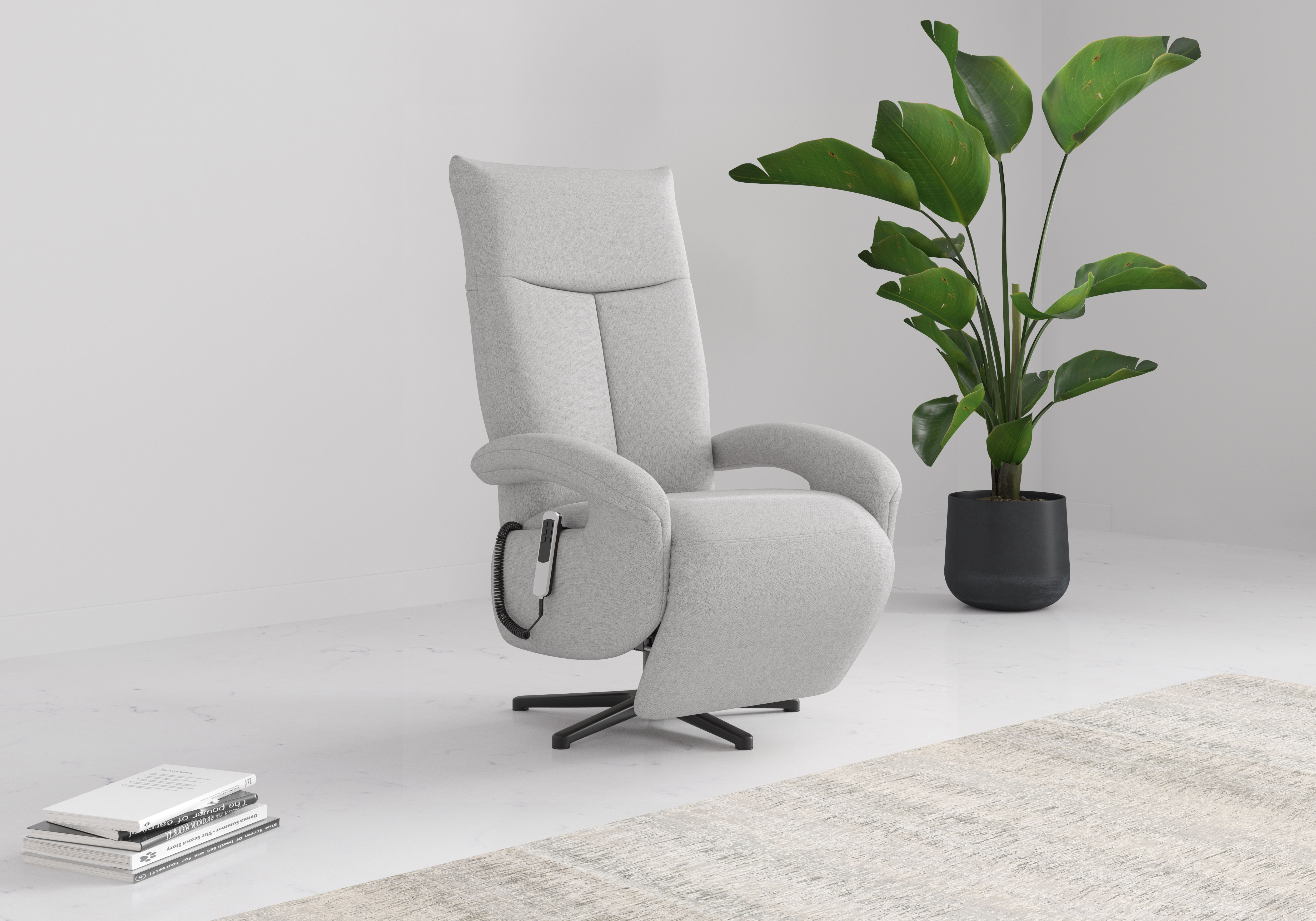 TV-Sessel SIT & MORE "TV Dance", grau (hellgrau), B:74cm H:112cm T:82cm, 95%Polyester 5%Polyamid, Sessel, wahlweise manuell oder elektrischer Funktion mit Akku