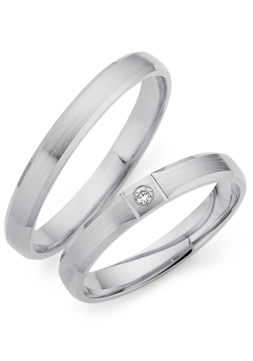 Trauring PHÖNIX "Schmuck Geschenk Silber 925 Ehering LIEBE, 930786, 930787" Gr. 51, silber (silberfarben), Fingerringe, 51, ohne Brillant, Silber 925 (Sterlingsilber), 3mm, Made in Germany - wahlweise mit oder ohne Brillant Image