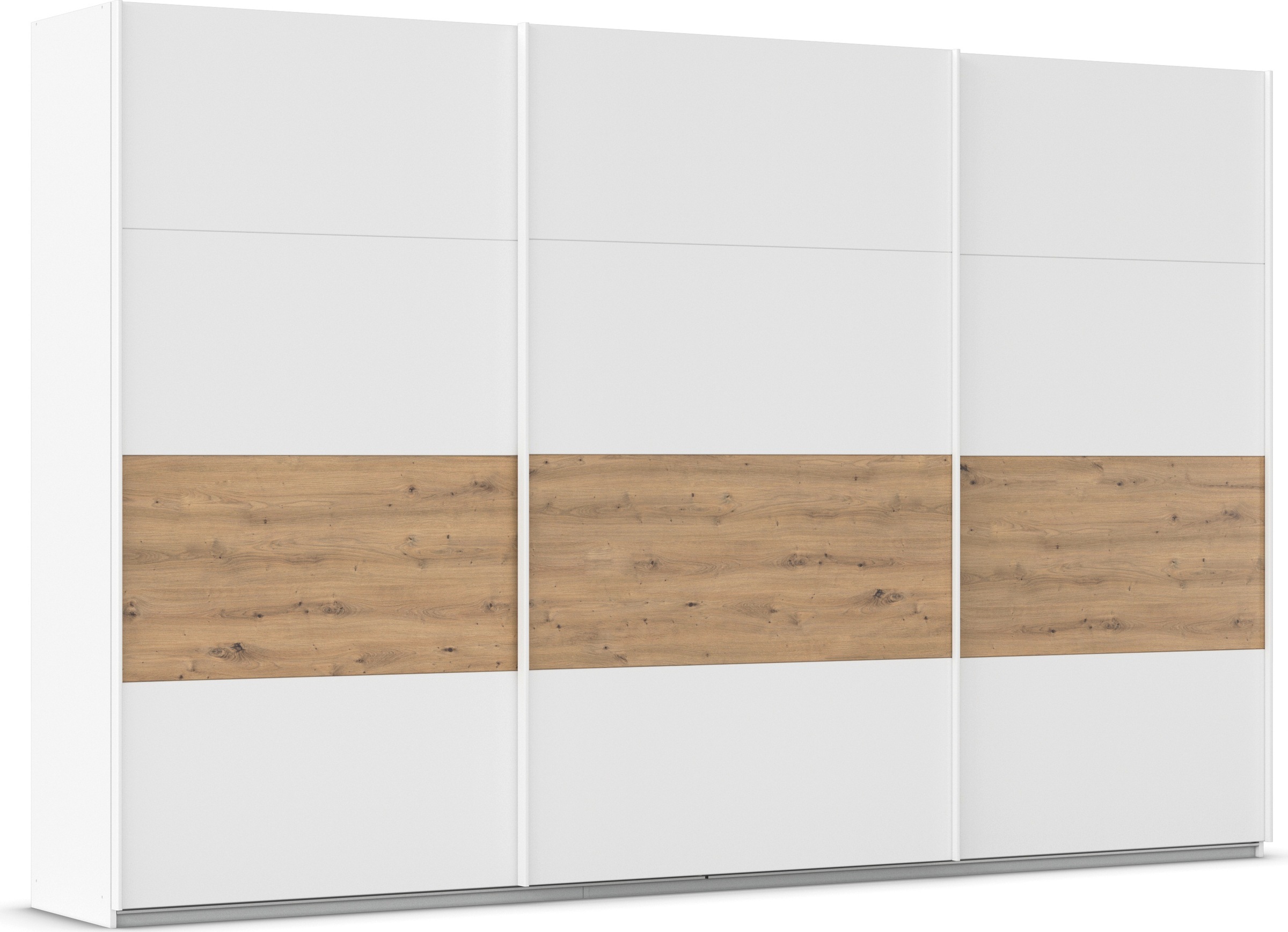 Schwebetürenschrank RAUCH "Schwebetürenschrank Kleiderschrank Schrank Garderobe CORTONA", weiß (alpinweiß, eiche artisan), B:360cm H:229cm T:62cm, Holzwerkstoff, Schränke, inkl. Inneneinteilung, 2 Stoffboxen und zusätzlichen Einlegeböden