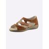 Sandale CLASSIC BASICS, Damen, Gr. 38, braun (camel), Veloursleder, Glattleder, Basic, Schuhe