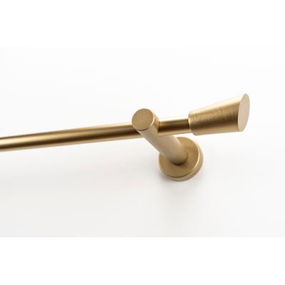 Gardinenstange GARESA "MOLIS", gold (mattgoldfarben), L:180cm Ø:20mm, Holzwerkstoff, Metall, Gardinenstangen, Vorhanggarnitur, verlängerbar, Wandmontage, Keil, ohne Ringe Image