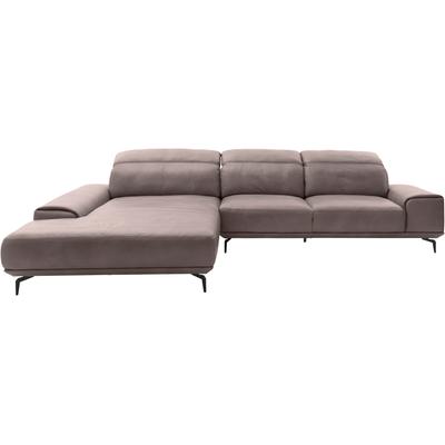 Wohnlandschaft MUSTERRING "MR 2490", grau (light grau, s), B:342cm T:207cm, Sofas, Fuß Schwarz, Sitzhöhe 46cm, wahlweise mit Funktionen, Maße 342x207 cm Image