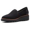 Slipper CLARKS "Sharon Dolly", Damen, Gr. 41, schwarz, Veloursleder, casual, Schuhe, Loafer, Slipper mit Keilabsatz
