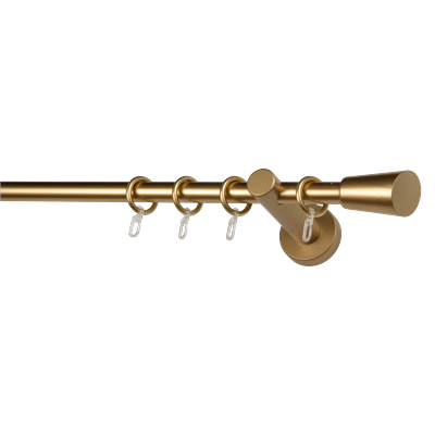 Gardinenstange GARESA "CLASSICO MOLIS", gold (goldfarben), L:380cm, Gardinenstangen, Vorhanggarnitur, verlängerbar, Wandmontage, Keil, mit Ringe und Haken Image