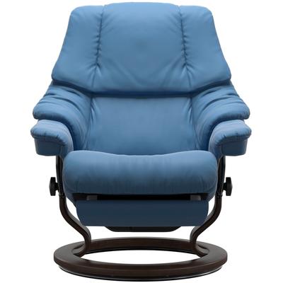 Relaxsessel STRESSLESS "Reno", blau (lazuli blau), B:79cm H:98cm T:78cm, Leder BATICK: BATICK ist ein leicht korrigiertes, durchgefärbtes und genarbtes Möbelleder, bei dem die meisten Unebenheiten und Spuren in der Regel entfernt wurden., Leder... Image