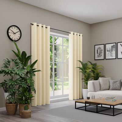 Vorhang NEUTEX FOR YOU "BELMONDO", beige, B:138cm H:275cm, Polyester, Gardinen, Uni mit samtiger Oberfläche, nach Maß Image