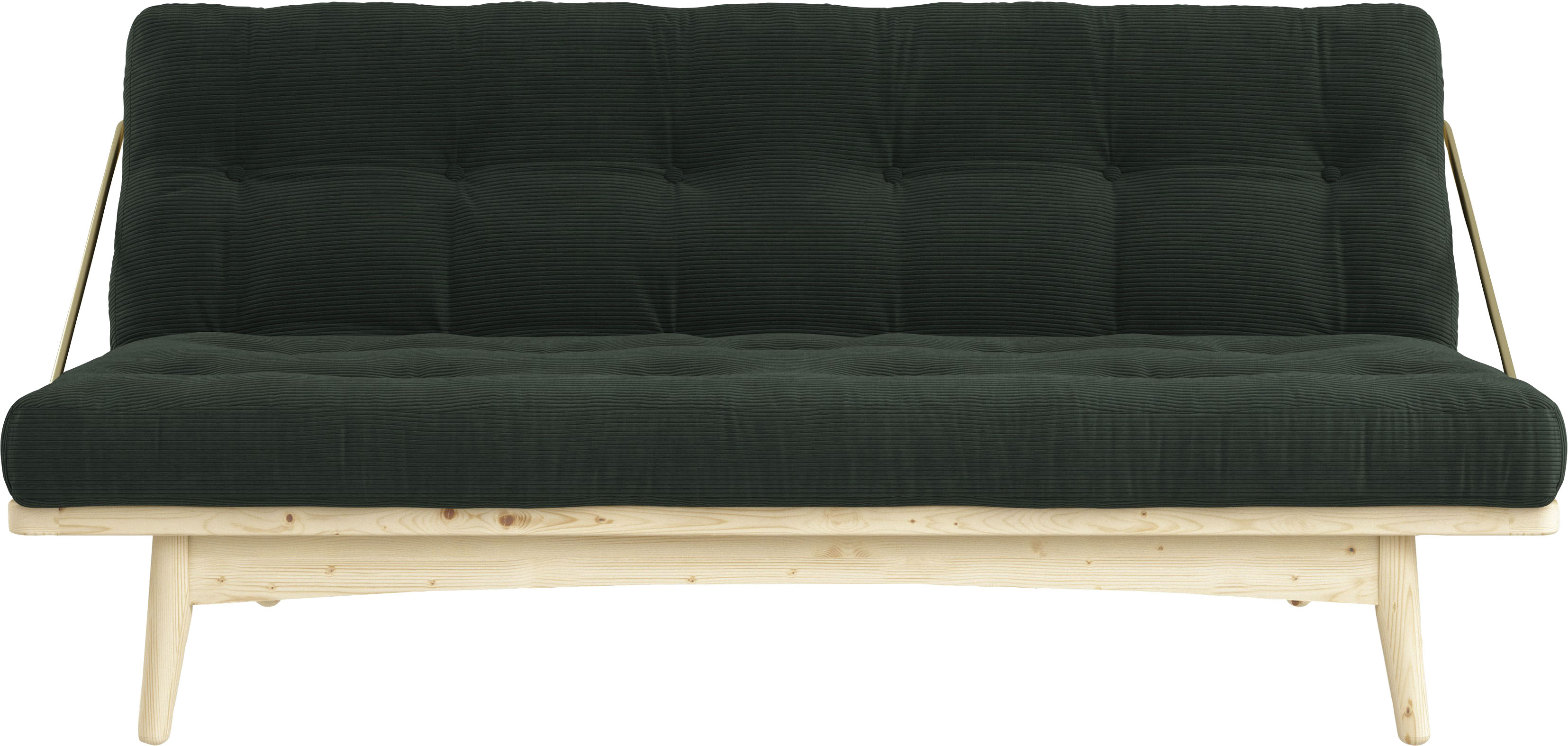 Schlafsofa KARUP DESIGN "Folk", grün, B:190cm H:90cm T:130cm, 100% Polyester, Sofas, aus massiven Kiefernholz, inkl. Futonmatratze