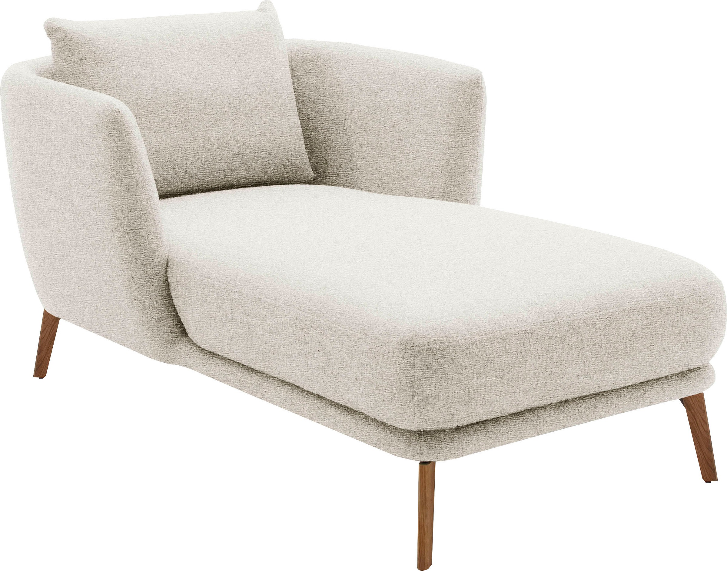 Chaiselongue "Pearl - 5 Jahre Hersteller-Garantie, auch in Bouclé. Füße Massivholz", weiß, B:101cm H:71cm T:161cm, 16% Baumwolle, 79% Polyester, 5% Polyacryl, SCHÖNER WOHNEN-KOLLEKTION, Sofas, Chaiselongue, Loveseat und Loungesessel, Maße (B/H/T):...