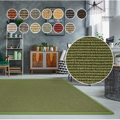 Sisalteppich DEKOWE "Mara S2 mit Bordüre Spezial", grün (avocado), B:220cm H:5mm L:280cm, Sisal, Teppiche, 100% Sisal, auch als Läufer, Wohnzimmer Image