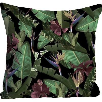 Dekokissen QUEENCE "Blätter", bunt (bunt, bedruckt), B:40cm L:40cm, Polyester, Dekokissen_Sitzkissen_Kissenhüllen, Kissenhülle ohne Füllung, 1 Stück Image