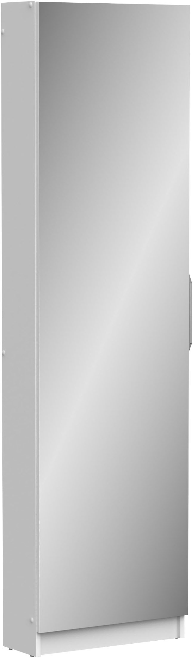 Schuhschrank DEMEYERE GROUP "Zapatero", weiß (matt weiß), B:50cm H:180,5cm T:20cm, Spanplatte, Schränke, SCHUHSCHRANK 1 TUER/1 SPIEGEL