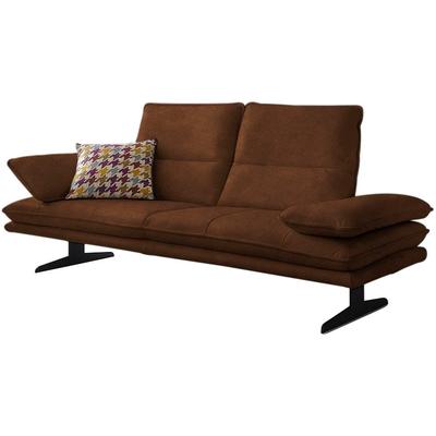 2-Sitzer W.SCHILLIG "broadway", braun (tabacco z69), B:216cm H:94cm T:96cm, Longlife Xtra-Leder Z69: Das feinnarbige, gedeckte Softleder Z69 besticht durch seine außergewöhnliche Weichheit im trendigen u00bbVintage-Looku00ab, Hautstärke 0, 9 - 1, 1... Image