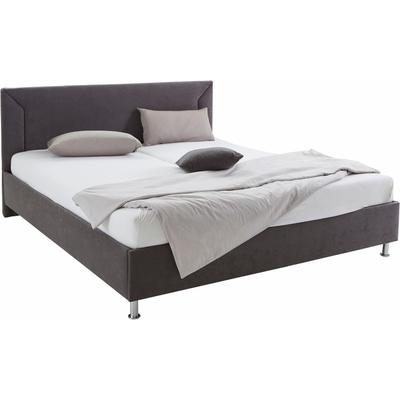 Polsterbett, grau (dunkelgrau), B:190cm L:210cm, Bezug Bett: Microfaser (100% Polyester), Bonnell-Federkernmatratze: Mischgewebe (51% Polyprophlen, 39% Polyester, 10% Baumwolle), Kaltschaummatratze: Frottee (100% Polyester), Bezug abnehm- und... Image