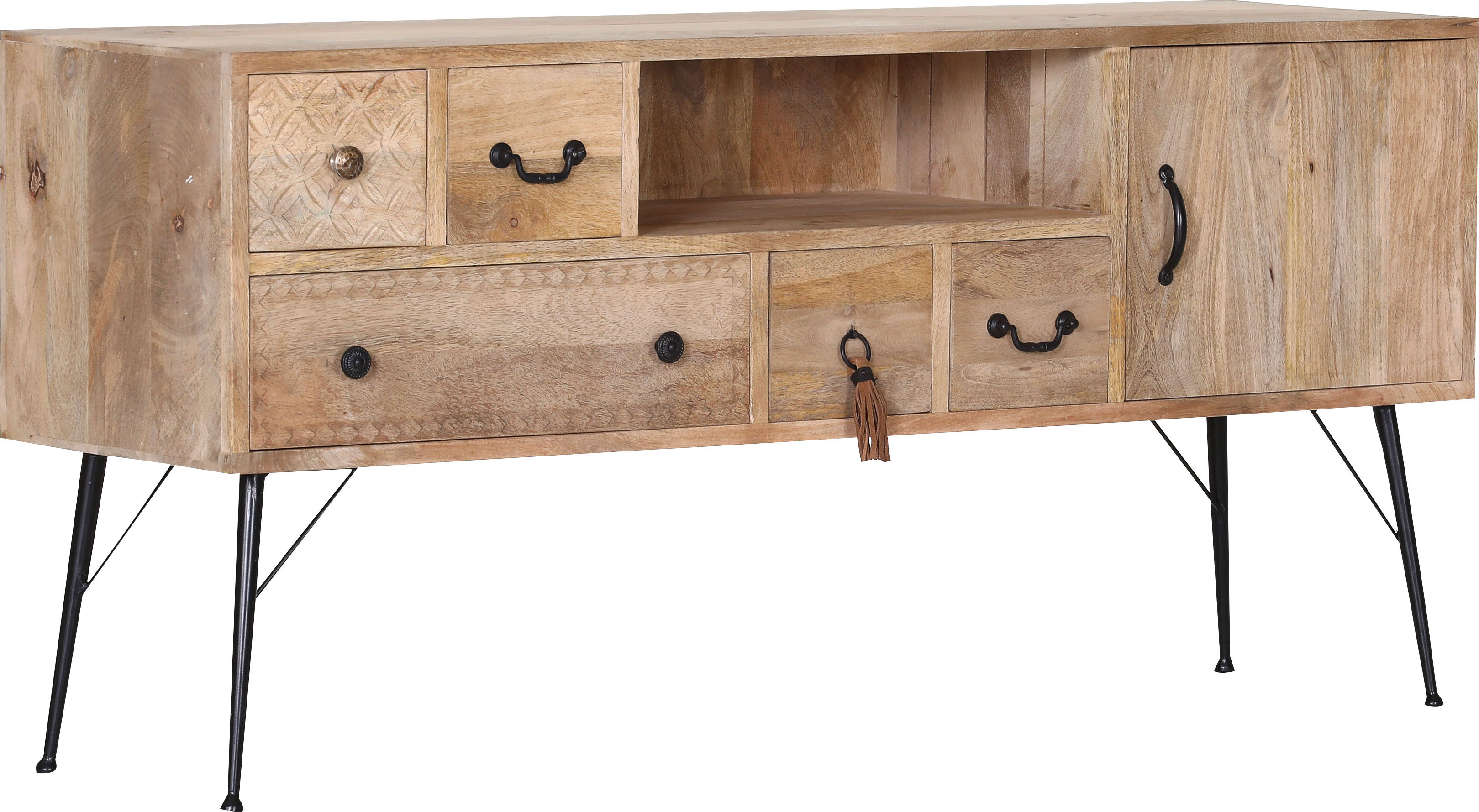 Lowboard GUTMANN FACTORY "Joyce", beige (natur), B:145cm H:70cm T:43cm, Massivholz, Sideboards, Kommode, Breite