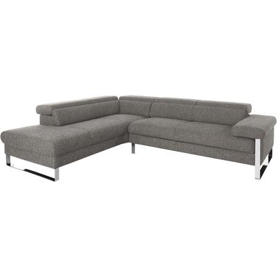 Ecksofa W.SCHILLIG "finn, toller Sitzkomfort, L-Form, hochwertige Verarbeitungsdetails", grau (grau s22), B:281cm H:71cm T:230cm, Flachgewebe S22 (100% Polyester), Stoff S37 (100% Polyester), Longlife Xtra-Leder Z59: Glattleder mit modischer... Image