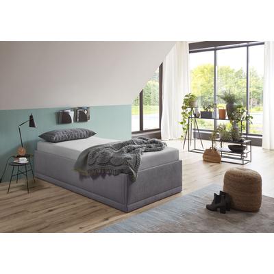 Polsterbett "Texel", grau, B:126cm H:42cm L:206cm, Bezug Bett: Veloursstoff 100% Polyester, Bonnell-Federkernmatratze: 51% Polypropylen, 39% Polyester und 10% Baumwolle, Kaltschaummatratze: 100% Polyester, Bezug abnehm- und waschbar bis 60u00b0C,... Image