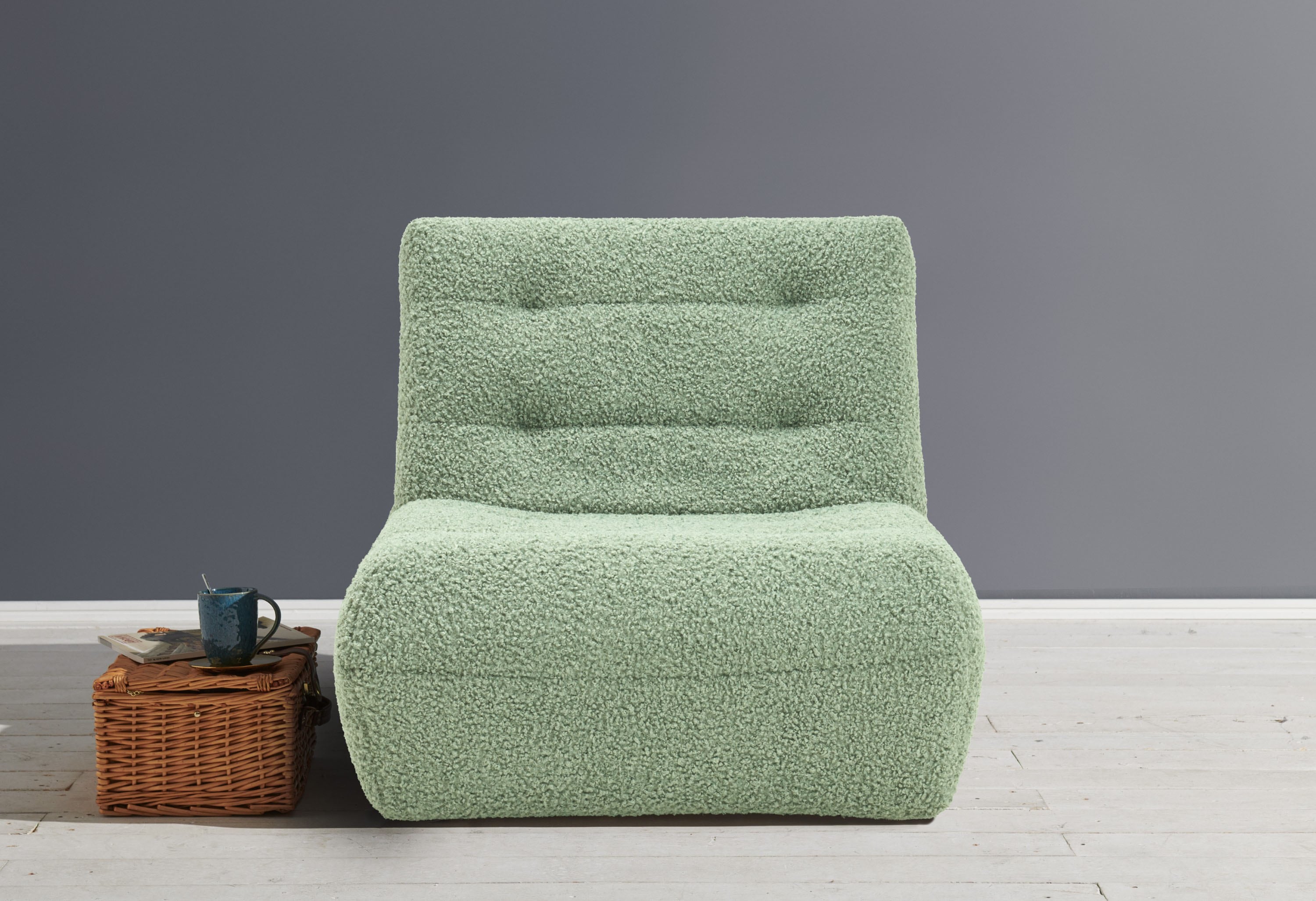 Schlafsofa ELL + ELL "Vanja", grün (hgrün, blau), B:90cm H:85cm T:100cm, Sofas, Schlafsofa