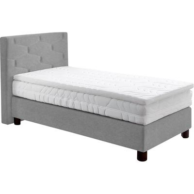 Boxspringbett, grau, B:135cm L:210cm, Bezug: 100% Polyester, WESTFALIA SCHLAFKOMFORT, Komplettbetten, Boxspringbett, wahlweise mit Topper Image