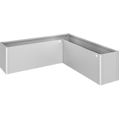 Hochbeet BIOHORT "Belvedere", silber (silberfarben, metallic), B:201cm H:61cm T:201cm, Stahlblech, Pflanzgefäße, BxTxH: 201x201x61 cm