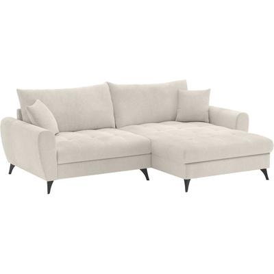 Ecksofa MR. COUCH "Blackburn II, L-Form", beige (novaclean avanti 4 ecru), B:246cm H:71cm T:170cm, Novaclean Avanti (100% Polyester), Sofas, Mit Kaltschaumpolsterung bis 140 kg belastbar Image