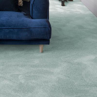 Teppichboden ANDIAMO "Levin, Velours, Made in Belgium", blau, B:500cm H:10mm L:700cm, Kunstfaser, Teppiche, Uni Farben, Breite 400 cm oder 500 cm, weiche Qualität Image