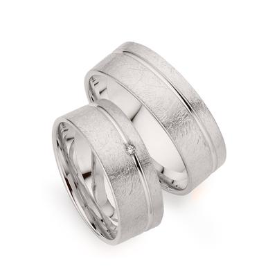 Trauring PHÖNIX "Schmuck Geschenk Silber 925 Trauring Ehering LIEBE versch. Varianten" Gr. 60, silber (silberfarben), Fingerringe, Damen, 60, 0,01 ct SI = kleine Einschlüsse mit Brillant, Silber 925 (Sterlingsilber), 7mm, Made in Germany - wahlweise... Image