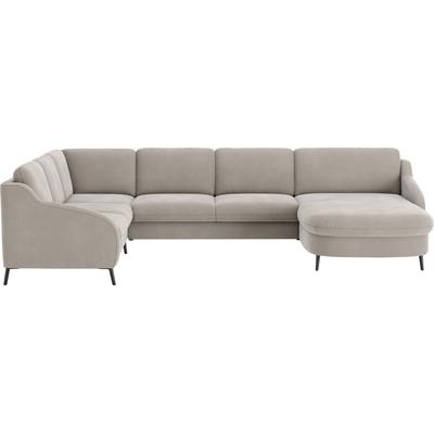 Wohnlandschaft SIT & MORE "Soul U-Form", grau (anthrazit), B:356cm H:90cm T:227cm, 100% Polyester, Sofas, wahlweise mit Bettfunktion und Bettkasten oder Schubkasten Image
