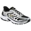Slip-On Sneaker SKECHERS "STAMINA SPORT", Herren, Gr. 39, silber (silberfarben, schwarz), Leder, Synthetik, Textil, kontrastfarbene Details, sportlich, Schuhe, Retro Sneaker, Schnürschuh mit Slip-ins